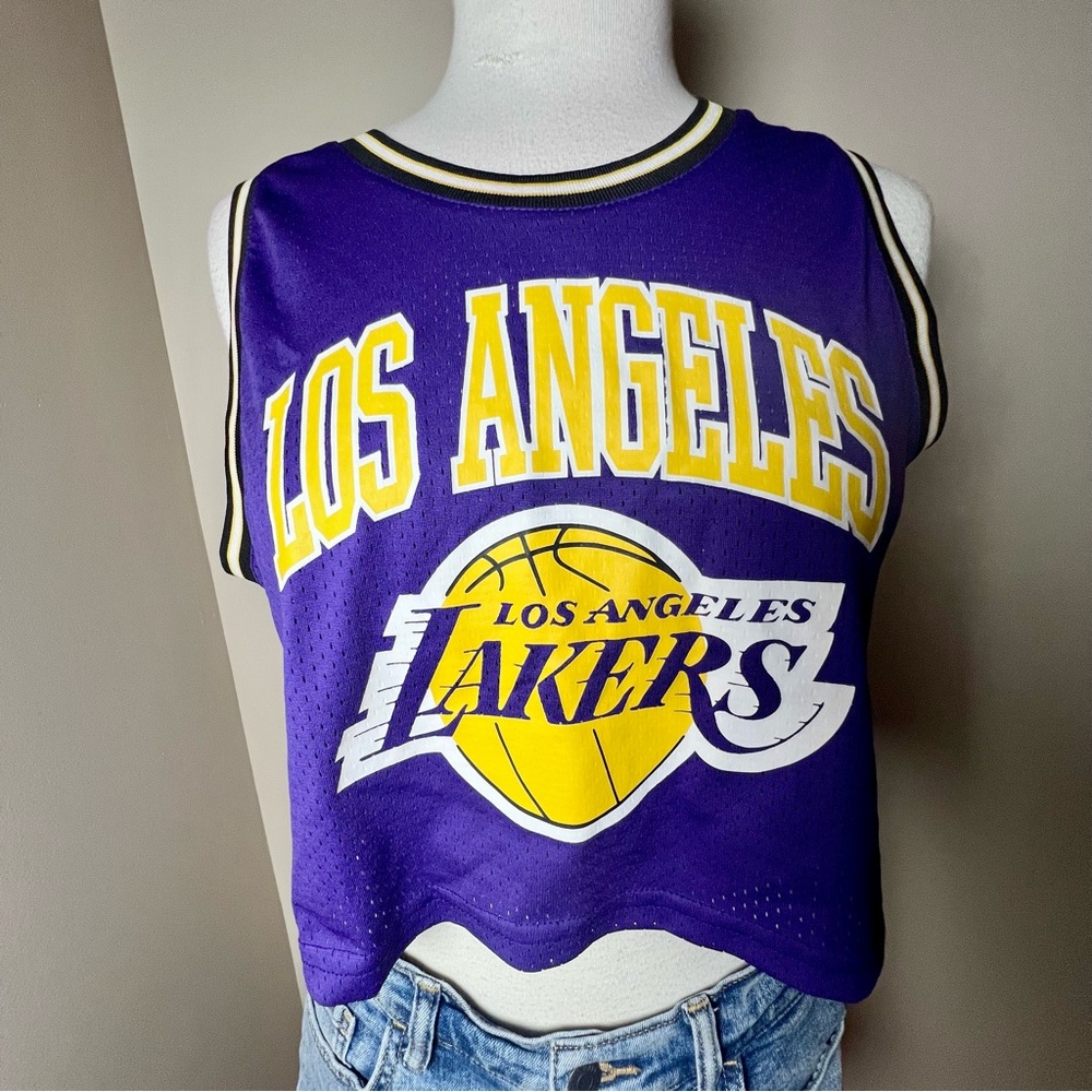 Purple Los Angeles Lakers Crop Top Jersey Women's -Size M